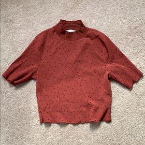 Lush polka dot sheer blouse 🤍